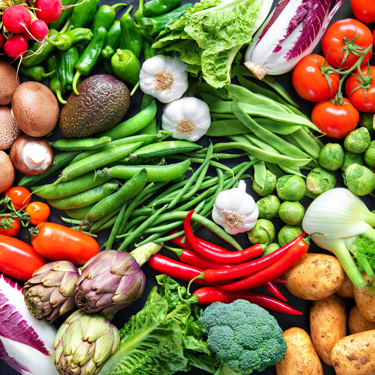 Ingredientes frescos e refeição equilibrada